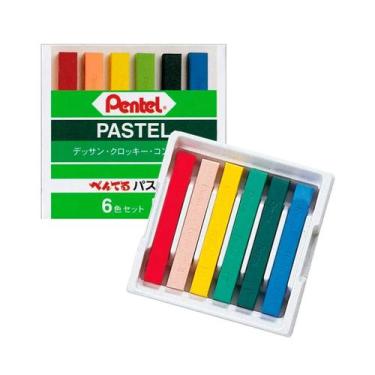 Imagem de Giz Pastel Seco Pentel 6 Cores Urbanas/Básicas Uso Artístico, Urbanas
