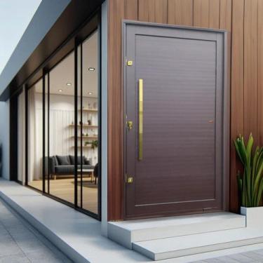 Imagem de Porta Pivotante Lambril com Puxador Elite 240x120 Abertura Direita Cin