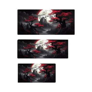 Imagem de Grande Mouse Pad Para Jogos Com Mapa Da Lua Vermelha, Tapete De Mesa P
