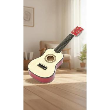 Imagem de Mini Violão Infantil Madeira Cordas Aço c/ Palheta - Congratulations S