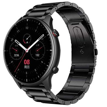 Imagem de Compatível com pulseiras Amazfit GTR 4, pulseira de substituição de metal de aço inoxidável YOUkei compatível com Amazfit GTR 2 / GTR 3 / GTR 3 Pro / GTR 4 / Falcon Smartwatch (preto)
