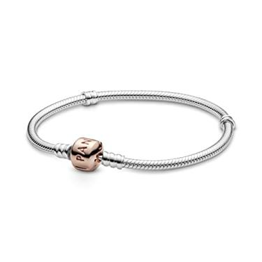 Imagem de PANDORA Pulseira Moments com fecho de barril, 6 inch, Metal, Sem pedra preciosa