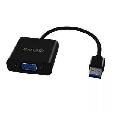 Imagem de Cabo Adaptador de Vídeo - Multilaser - USB A (Macho) > VGA (Fêmea) - Preto - WI348 MULTILASER