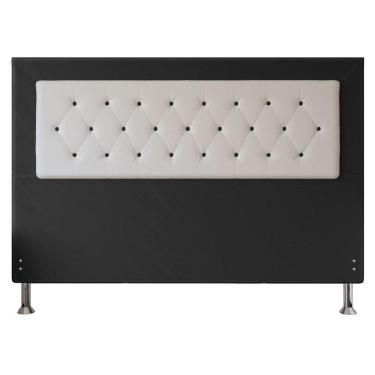 Imagem de Cabeceira King 1,95m Havana Suede Branco Preto