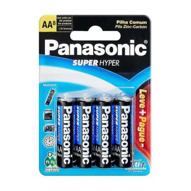 Imagem de Pilha Panasonic AA Super Hyper 8 Unidades Leve Mais Por Menos