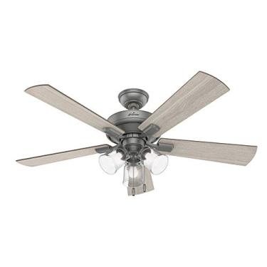 Imagem de Hunter Fan Company, 51019, ventilador de teto de 132 cm com kit de luz LED e corrente de puxar, prata fosco