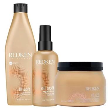 Imagem de Redken All Soft Kit - Shampoo + Óleo + Máscara De Tratamento