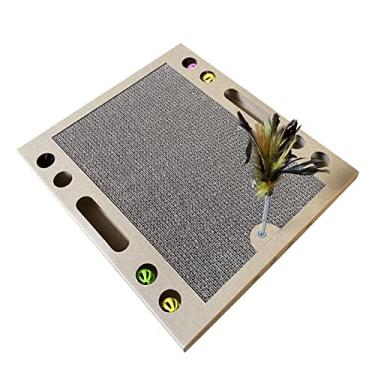 Imagem de gato cartão | Cat Scratchers Multifuncional Brinquedo Gato Interativo | Playgrounds exercícios para gatos uso interno caixa com pista e sino brinquedo para gatos gatinho A/r