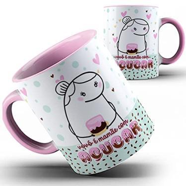 Imagem de Caneca rosa Flork Avó é mãe com açúcar