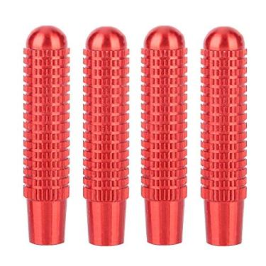 Imagem de Para puxadores de fechadura de porta de carro Senyar botão de trava de porta de carro, 4 peças de liga de alumínio botão de trava de porta interior do carro tampa de pino acessório automotivo apto para Benz A B E CLA GLA GLC GLK Class (vermelho)