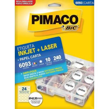 Imagem de Etiqueta - Laser & Inkjet - 42,33mm - 240 Etiquetas - Pimaco 6093