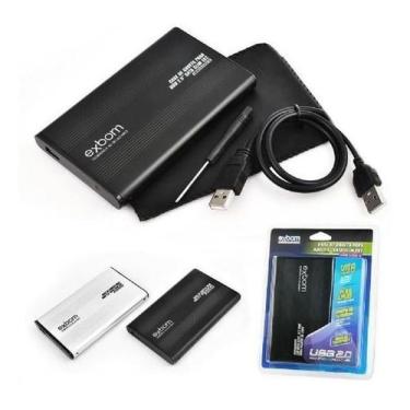 Imagem de Case Hd Externo Notebook Sata 2.5 Usb Gaveta Alumínio Slim - Exbom