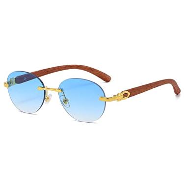 Imagem de Óculos de sol ovais sem aro feminino designer vintage uv400 para condução óculos de sol masculino sem moldura moda, 4A,A