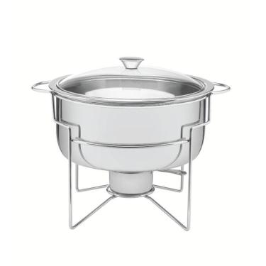 Imagem de Rechaud Redondo 7 L Em Aço Inox Banho Maria Com Suporte
