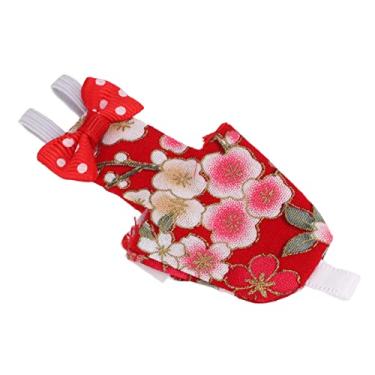 Imagem de Fralda para pássaros, macacão para pássaros, bolso interno confortável ajustável para calopsita para arara para pássaros de estimação(S, Flores de cerejeira vermelhas)