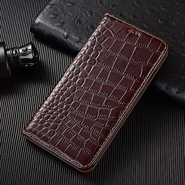 Imagem de Capa de telefone flip de textura de crocodilo deluxe para iphone 5 5s 6 6s 7 8 plus para iphone x xs xr 11 12 13 pro max mini se 2020, café, para iphone11 pro max