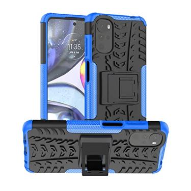 Imagem de YUNCHAO Caixa de telefone Para Motorola Moto G22/E32 Textura do pneu TPU + Caixa de telefone PC com suporte capa para celular
