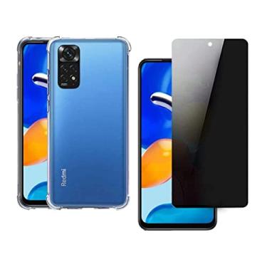 Imagem de Kit Capa Anti Impacto e Película Anti Spy Privacidade Xiaomi Redmi 10C Poco X4 Pro M4 Pro (Note 11s)