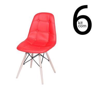 Imagem de Conjunto 6 Cadeiras Eames Dsw Botonê - Vermelha - Ordesign