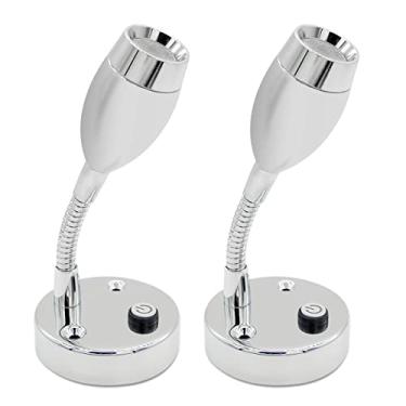 Imagem de Dream Lighting Luzes de leitura flexíveis LED de baixa tensão quente branco e azul, interior de automóvel, motorhome e quarto, holofotes de montagem em superfície, pacote com 2