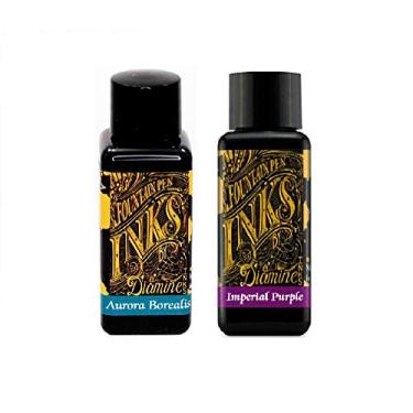 Imagem de Tinta para caneta-tinteiro Diamine 30 ml – Aurora Borealis & Imperial Roxo – Pacote com 2
