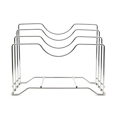 Imagem de ZEESOON Suporte de tábua de corte de aço inoxidável Rack de tábua de corte, organizador de armário de cozinha bandeja de despensa assadeira assadeira de biscoito grande armazenamento