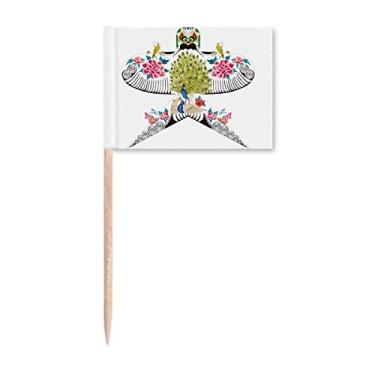 Imagem de Pipa Cultura Chinesa Padrão Tradicional Palito Bandeiras Marcador Topper Decoração de Festa
