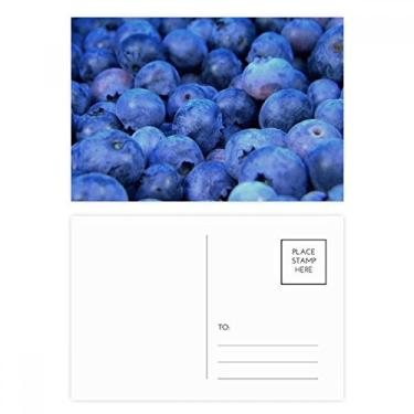 Imagem de Conjunto de cartão postal com foto de frutas tropicais de mirtilo fresco cartão de agradecimento