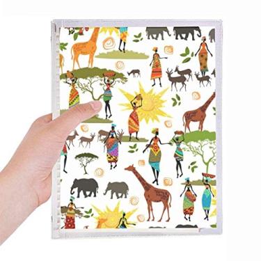 Imagem de Caderno feminino africano com animais da vida selvagem, diário de folhas soltas, recarregável, papelaria