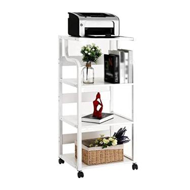 Imagem de KIZQYN Suporte de impressora móvel suporte de impressora scaner carrinho de rolamento organizador de armazenamento de escritório doméstico rack organizadores de mesa impressora de mesa (cor: 1)