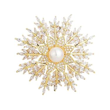 Imagem de KIZQYN Broche feminino de requintado broche de girassol casaco requintado terno broche de luxo acessórios de vestuário pino acessório de fantasia