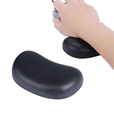 Imagem de Mouse pad ergonômico Skyzonal com suporte de mouse antiderrapante com espuma de memória, suporte de mouse para apoio de pulso, ergonômico, escritório, saudável, para PC Laptop Desktop, Deep Black
