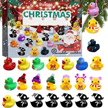 Imagem de Patos do Calendário do Natal - Natal contagem regressiva crianças calendário patos banho,Brinquedos pato férias com óculos sol e chapéus malha, presentes festival