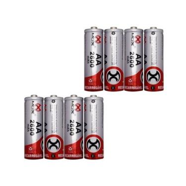 Imagem de Pilhas Recarregáveis Mox Aa 2600Mah (1.2V Ni-Mh) 8 Unidades