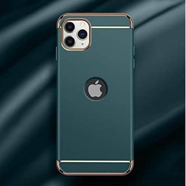 Imagem de Capa de telefone chapeada 3 em 1 para iPhone 12 11 Pro Max capa traseira à prova de choquePara iPhone 5 5s se 6 6s 7 8 Plus X Xr Xs Max Case, azul claro, para iPhone 11 Pro