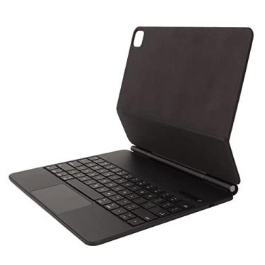 Imagem de Teclado magnético, trackpad multitoque em couro PU, retroiluminado, capa para teclado para tablet Charge TypeC para tablet (preta)