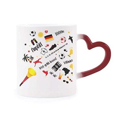 Imagem de Caneca sensível ao calor com bandeira de futebol da Alemanha com estampa de cultura vermelha que muda de cor