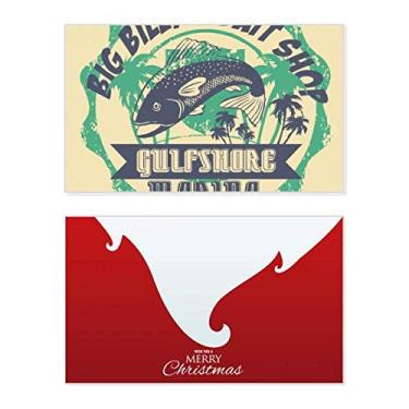 Imagem de Fish Coconut Tropical Holiday Holiday Merry Christmas Cartões de parabéns Mensagem de Natal