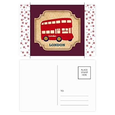 Imagem de Carimbo de ônibus de dois andares do Reino Unido de Londres Cartão postal de Natal Celebração Cartão postal Bênção