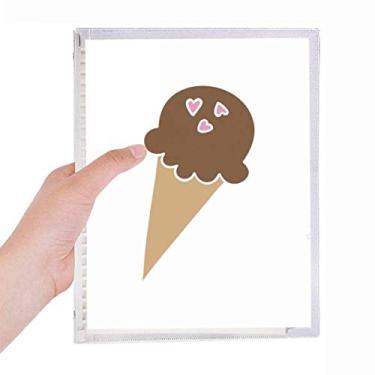 Imagem de Caderno de pasta de sorvete de chocolate amendoim com folhas soltas e diário recarregável