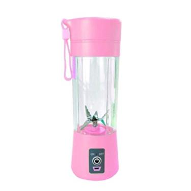 Imagem de Mini Liquidificador Portátil Shake Usb 6 Laminas Recarregador Portátil Cor:Rosa