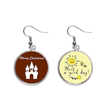 Imagem de Brincos de flor de sol com gota de orelha mágica Castelo Conto de fadas Joias Moda