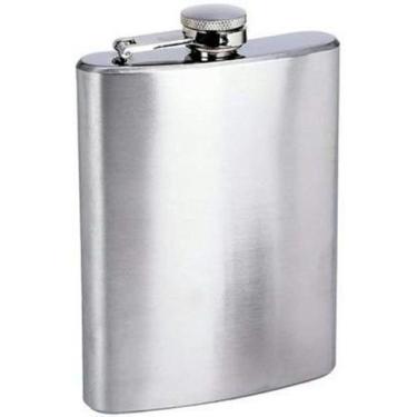 Imagem de Cantil Porta Bebida De Bolso 205ml Inox 7Oz - Whisky Vodka - Conecta