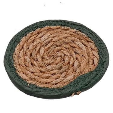 Imagem de Mimo Style Lugar Americano Para Chá Linha Juta, Feito de Tecido Juta na Cor Bege, Com Borda Cor Menta. Capaz de Deixar o Ambiente Mais Aconchegante e Elegante. Material Resistente e Durável