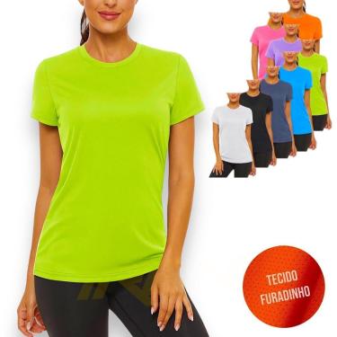 Imagem de Camiseta Blusinha Dry Tecido Furadinho feminina Corrida Academia Yoga 618-Feminino