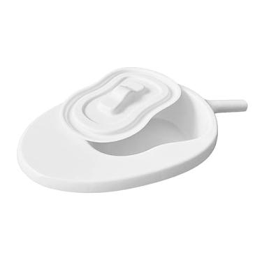 Imagem de predolo Comadre de mictório acamado com tampa, fácil de usar, dispositivo de emergência resistente, mictório de enfermagem leve para paciente doméstico idoso, BRANCO