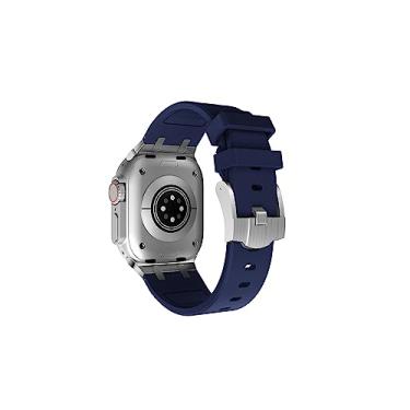 Imagem de Pulseira de Silicone Marca 123Smart Compativel com Apple Watch Ultra 49mm 8 7 6 5 (azul marinho)