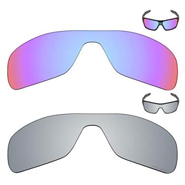 Imagem de Mryok+ 2 pares de lentes polarizadas de substituição para óculos de sol Oakley Turbine Rotor – Rosa cobalto/titânio prata