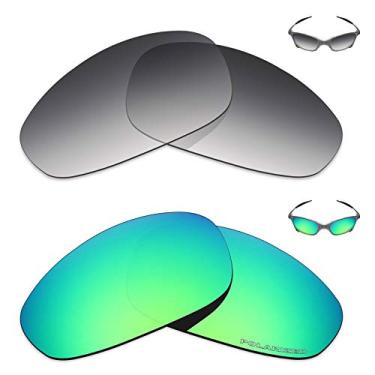 Imagem de Mryok+ 2 pares de lentes polarizadas de substituição para óculos de sol Oakley Juliet – Cinza dégradé tingido/verde esmeralda