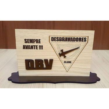 Imagem de Placa Decorativa Desbravadores Personalizada DBV - 11x16 cm